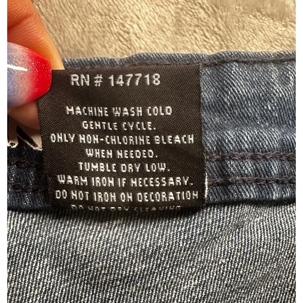 Rebel Minds Distressed Jeans Mens 32x32 Dark Blue Slim Ripped Streetwear